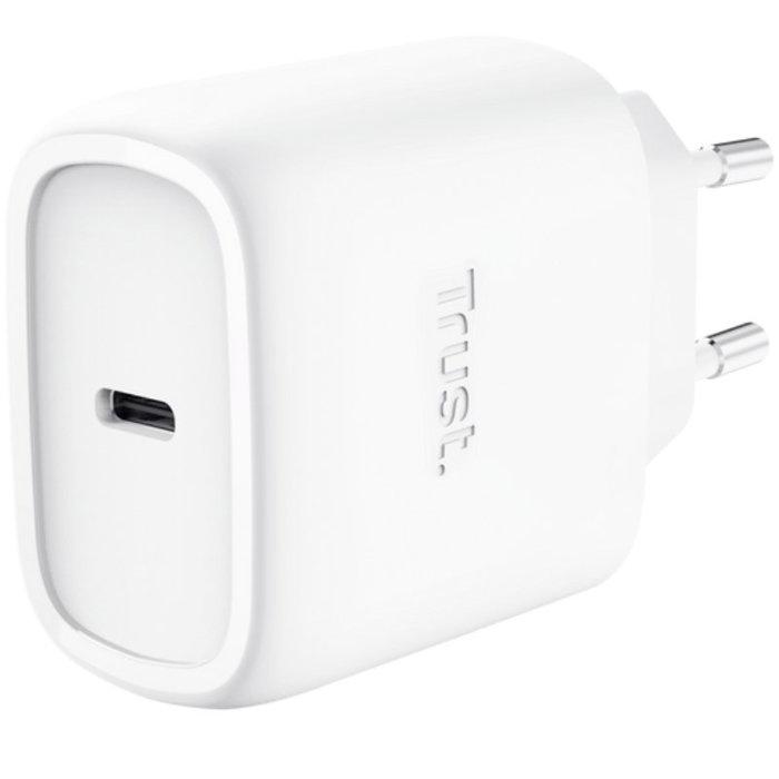 Trust Maxo Cargador GaN USB-C 45 W con Cable USB-C Blanco